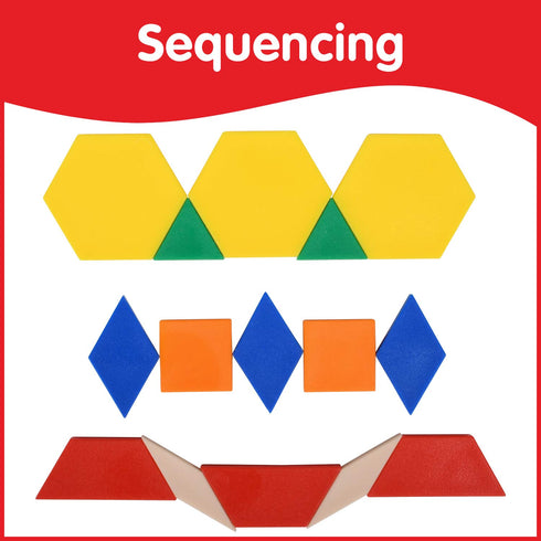 edxeducation Plastic Pattern Blocks - Set of 250 for Early Geometry Skills, Math Manipulative for Ages 4+