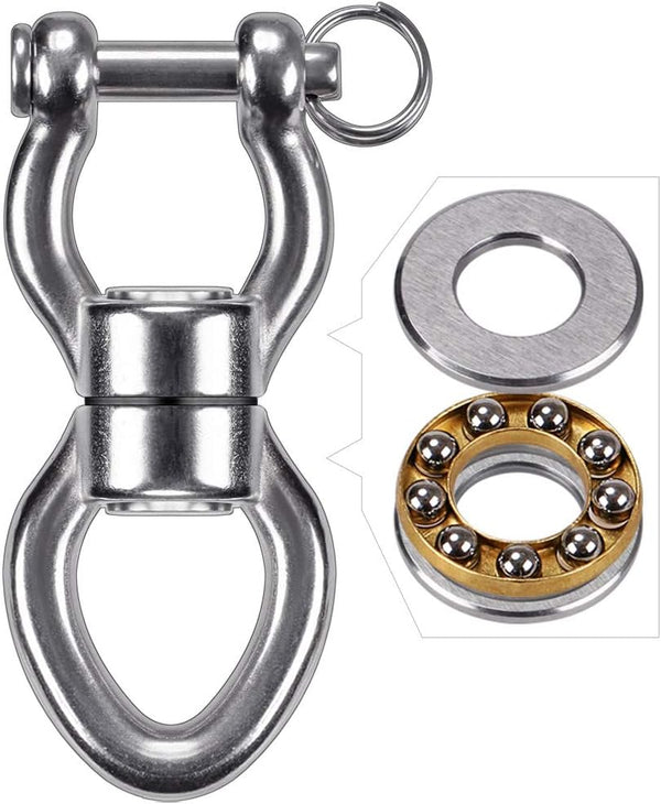 SELEWARE Silent Bearing Swing Swivel, 360 Rotational Device for Tree Swing, Hammock Chair, 1200LB Capacity