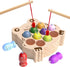Wooden Magnetic Fishing Game - Montessori Sensory Busy Board for Toddlers 1-3, Educational Learning Toy