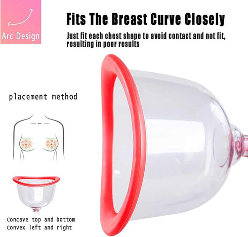 XFIXWSASV Wireless Electric Breast Massager, Vacuum Therapy Machine for Fast Enlargement, Double Cup Pump with Bust