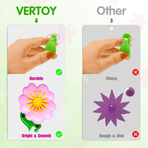 VERTOY Flower Garden Building Toy Set - 143 pcs STEM Educational Activity Toys for 3-6 Year Old Girls, Birthday Gift