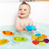 Bath Toys Rainbow Floating Boats with Bathing Spoon, 11 Pcs Water Table Toys for Toddlers 1-3/Infants 6-12-18 Months
