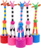 STOBOK 5Pcs Wooden Giraffe Figurine Toy - Finger Puppets Dancing Rocking Giraffe Push Up Toys for Kids (Random Style)
