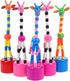 STOBOK 5Pcs Wooden Giraffe Figurine Toy - Finger Puppets Dancing Rocking Giraffe Push Up Toys for Kids (Random Style)