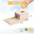 Adena Montessori Object Permanence Box with Tray, Three Wooden Balls Montessori Toys for 6-12 Months Baby