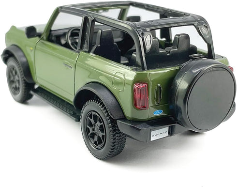 2-Door Convertible Bronco Model Car - 1/36 Scale Diecast Toy with Pull Back Doors, Black Rim