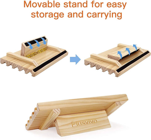 Set 4, Set plusvivo Domino Racks with Stand of Mexican Train Dominoes Trays Wooden Domino Holders for Mexican Train