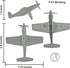 Tim Mee Toy TimMee WW2 9pc Fighter Ace Planes - Gray Plastic Army Men Airplanes USA Made