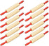 The Dreidel Company Red Wooden Rolling Pin Dough Roller For Little Bakers, Kids, Young Children, Arts and Crafts Clay, 7.5" (12-Pack)