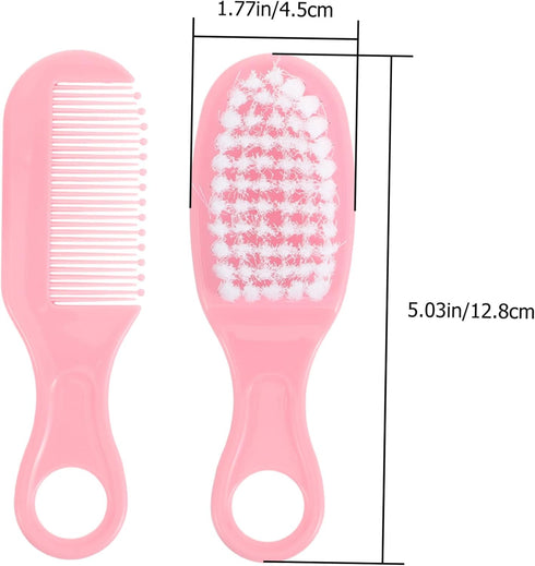 Set Infant Massage Brush Soft Hair Brush Comb Static-Free Grooming Kit for Newborns