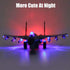 Pull Back Alloy Toy Airplane Model with Lights & Sound - Black