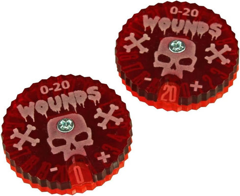 LITKO Wound Dials | Health Tracker | Life Counter for Tabletop Games, CCGs, LCGs, RPGs | Numbered 0-20 (Two Dials)