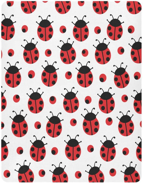 Fitted Crib Sheets for Boys Girls, Soft Breathable Comfortable Ladybug Baby Sheet