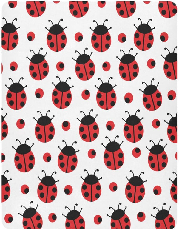 Fitted Crib Sheets for Boys Girls, Soft Breathable Comfortable Ladybug Baby Sheet