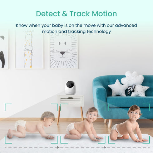 Babysense FullPeek 3MP Video Baby Monitor, WiFi Security Camera with Intelligent Motion Detection & Night Vision