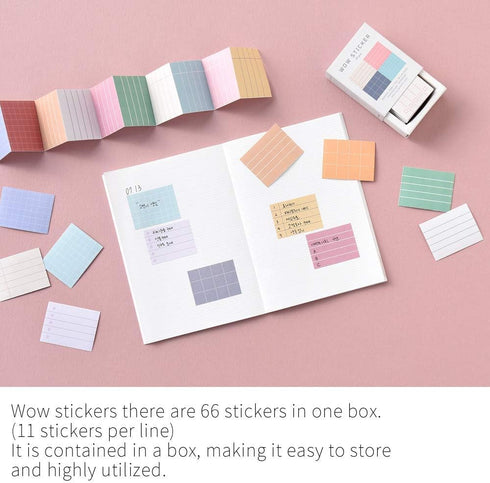 Monolike Wow Sticker Plan ver.1 + ver.2 Set - Mini Size Cute Stickers, Square Stickers