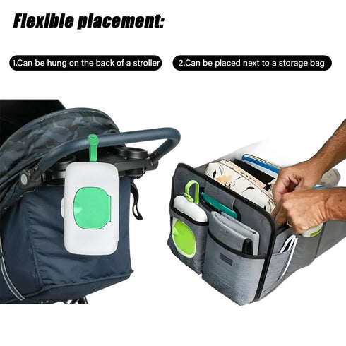 MayFancy 3pcs) Travel Wipe HolderWipes Container,Wet Wipe Container Box for StrollersHanging Refillable Wipes Dispenser