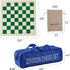 Plastic Chess Set with Green Roll-Up Vinyl Chess Board - Foldable Game with Extra Queen