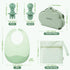 Set 6M+ haakaa Cloud Crew Silicone Travel Baby Feeding with Foldable Suction Baby Plate, Silicone Bib, Baby Spoon