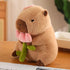 Cute Capybar Plush Doll, Flower Capybar Stuffed Animal Toy, Children's Gift Pillow (11 Inches)