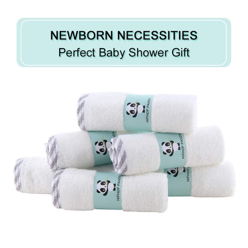 2 30 Pack HIPHOP PANDA Baby Washcloths, Rayon Made from Bamboo - Layer Ultra Soft Absorbent Newborn Bath Face Towel