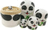 Winterworm 5.1” Cartoon Panda Russian Nesting Dolls, 5 Pieces Handmade Stacking Toys