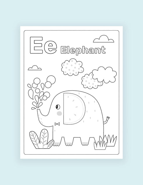 NuFun Activities Mess Free Coloring Set - Animals of The Alphabet, Gift for Toddlers with 26 Preprinted Pages