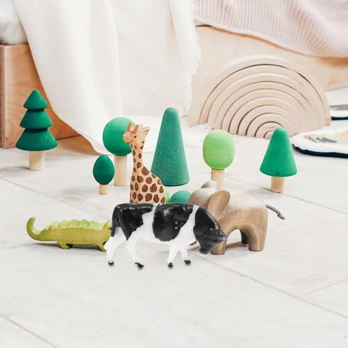 Toyvian Dairy Cow Kids Toys - 20 PCS Mini Cattle Plastic Cow Figurines, Farm Animal Collectibles