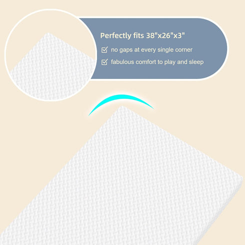 38" 26" L x W Waterproof Mini Mattress - Removable Cover & Machine Washable