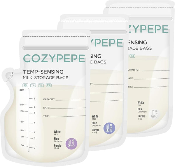 50 Pcs Breastmilk Storage Bags, 8OZ Breast Milk Storing Bag with Pour