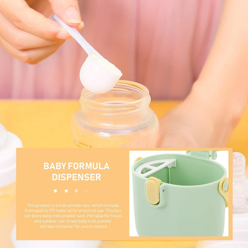 LIOOBO Portable Formula Dispenser Box with Spoon Milk Powder Container for Travel Thickened Snack Storage Case Large