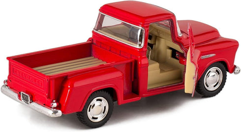 KiNSMART 1955 Chevrolet Stepside Pickup Truck, 5 Inch, 1:32 Scale, Red