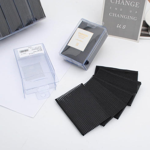 Pxiryanlow 10Pcs Black Magic Bangs Hair Pad, Plastic Paste Posts Square Hair Pad,