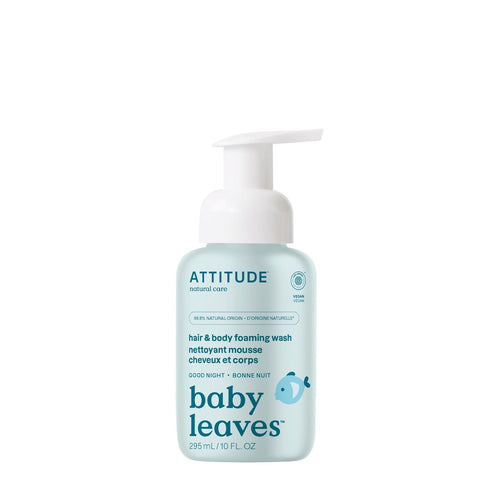 ATTITUDE 2-in-1 Hair and Body Foaming Baby Wash, EWG Verified Shampoo Soap,