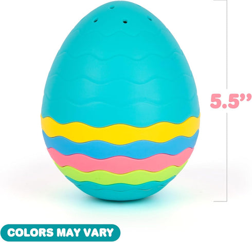 7-Piece ArtCreativity Easter Egg Stacking Bath Toy for Toddlers Nesting Egg Mold Free Bath Toy with Drainage Holes Baby