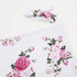 Newborn Girls Receiving Blanket and Headband Set, Flower Baby Swaddle Blankets, Infant Warm
