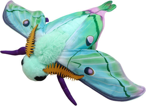 15 Inch,Long-tailed FRANKIEZHOU Simulation Luna Moth Stuffed Animal - Green Silk Moth Plush Toy, Soft Moth Stuffed Toy
