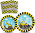 WERNNSAI Construction Party Supplies - Disposable Dump Truck Themed Tableware Set for