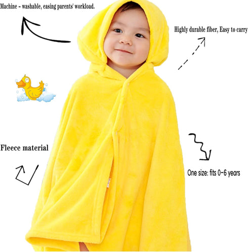 27.5"X55" 0-6 Toddler Baby Bath Towel with Hood Ultra Absorbent Soft Bathrobe Blanket, Years Infant Shower Towel