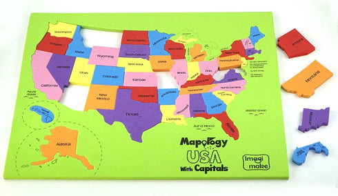 Imagimake Mapology USA Map with Capitals, Learning States and Capitals, Educational Toys for Ages 5-13