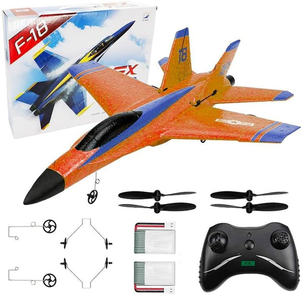 Foam F/A-18 RC Plane Hornet Strike Fighter, 2 CH Remote Control Airplane, Glider Planes for Kids (Orange)