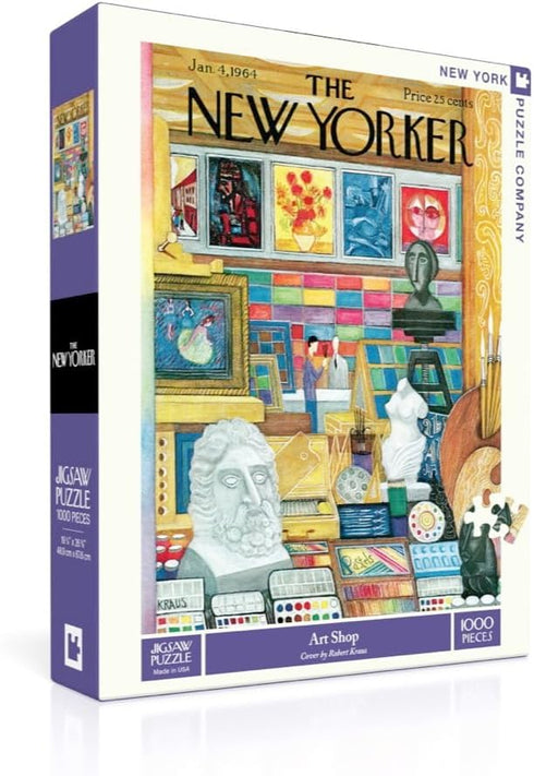 New York Puzzle Company - New Yorker Art Shop 1000 Piece Jigsaw Puzzle for Adults by Robert Kraus