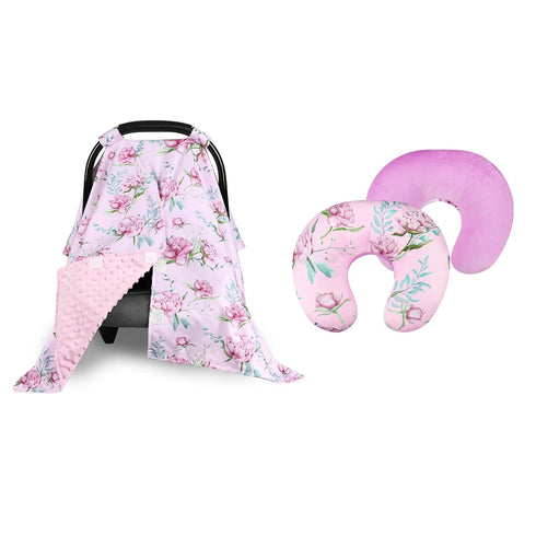 DILIMI Baby Car Seat Cover and Nursing Pillow Cover for Girls, Purple