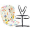 Twoworld Baby High Chair Seat Cushion Liner Mat Pad Cover and High Chair Straps, 5 Point Harness, 1 Suit, Giraffe