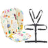 Twoworld Baby High Chair Seat Cushion Liner Mat Pad Cover and High Chair Straps, 5 Point Harness, 1 Suit, Giraffe