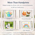 Family Handprint Frame Kit, Dual Rotating Photo & Handprint Display, DIY Keepsake Craft with Wooden Frame, Non-Toxic