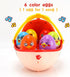 Baby Easter Egg Toy Basket with 6PCS Matching Musical Eggs | Easter Basket Ideas for 1-5 Year Old Boys & Girls