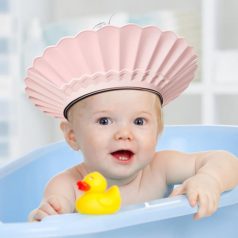 Safe Shampoo Shower Bathing Protection Bath Cap, Soft Adjustable Visor Hat for Toddler, Baby, Kids