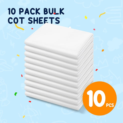 23" 52" 10 Pack Comfyanno Cot Sheets for Daycare Standard Size - Fits x Cot, Bulk, Daycare Essentials, Soft