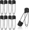 Lxnoap 10 pcs Cloth Diaper Pins Stainless Steel Traditional Safety Pin (Black)